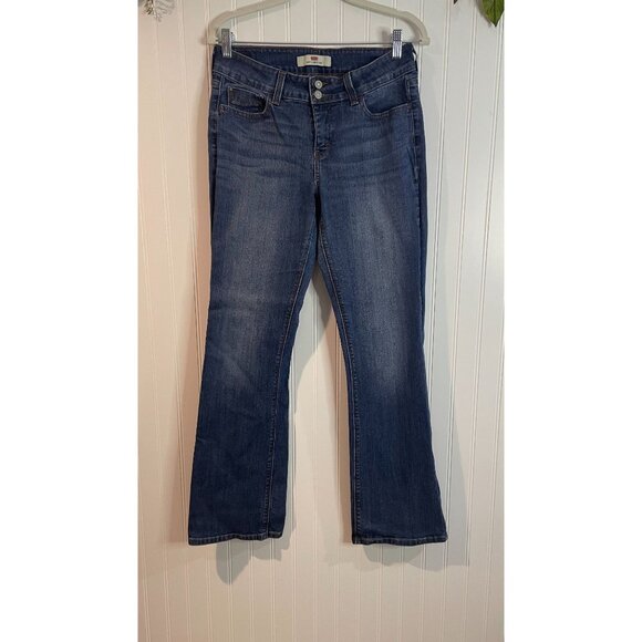 Levis 526 Slender Bootcut Jeans 6M Womens Mid-Rise Dark Wash Stretch Denim - Picture 1 of 12